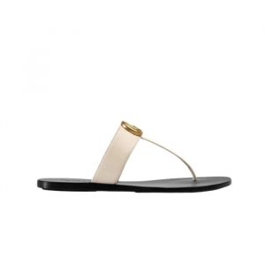 Gucci Double G Thong Leather Metallic Gold ?497444 0B7N0 7100 - 38 Eu 7 Us 24 5 Cm 9 46 In