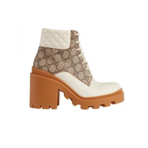 Gucci Gg Supreme Ankle Boots White - 38 Eu 7 Us 24 5 Cm 9 46 In