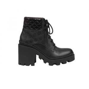 Gucci Gg Supreme Ankle Boots Black 659691 Uc810 1000 - 38 Eu 7 Us 24 5 Cm 9 46 In