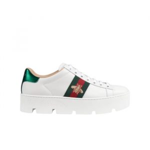 Gucci Ace Embroidered Platform Sneaker White 577573 Dope0 9064 - 35 Eu 4 Us 23 Cm 9 In