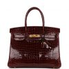 Hermes Birkin 30 Bordeaux Shiny Crocodile Gold Hardware