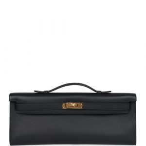 Hermès Kelly Cut Black Gold Hardware
