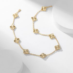 [Lucas Jewelry]CLOVER 10 MOTIFS LASER NECKLACE - Silver alloy - 14k gold plated, Gold
