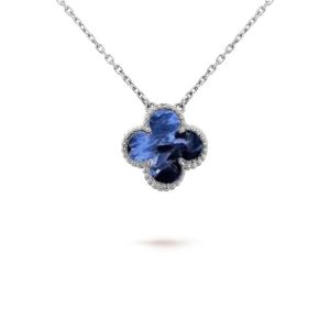 [Lucas Jewelry]CLOVER 15MM PIETERSITE NECKLACE SILVER - Silver, Silver alloy - 14k gold plated