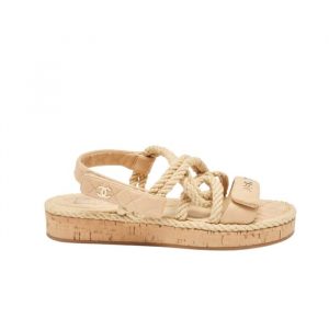 Chanel Rope Sandals Strap Biege - 39 Eu 8 Us 25 Cm 9 8 In