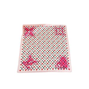 Louis Vuitton Heart Monogram Silk Scarfwhite Pink