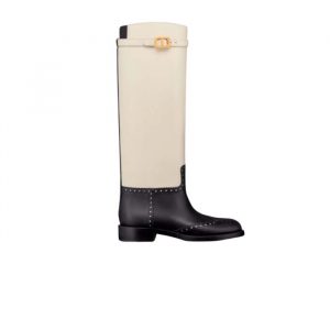 Dior Empreinte Boot Black And White Perforated Calfskin Kci829Vea S11X - 41 Eu 10 Us 26 Cm 10 2 In