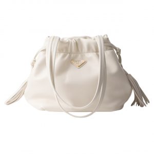 Prada Symbole Embroidered Fabric Top-Handle Black