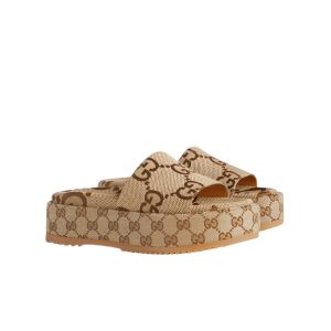 Gucci Women's Platform Slide Sandal Camel 623212 Uko00 2580 - 37 Eu 6 Us 24 Cm 9 4 In