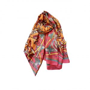 Chanel Cc Motif Square Neck Twill Silk Scarf White