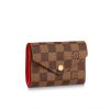 Louis Vuitton Victorine Wallet Damier Canvas Red 12Cm N41659