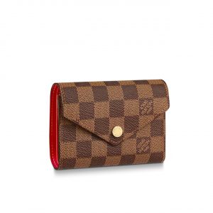Louis Vuitton Victorine Wallet Damier Canvas Red 12Cm N41659
