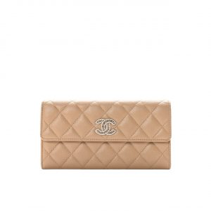 Chanel Long Flap Wallet Beige Ap0955