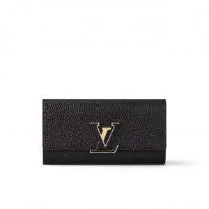 Louis Vuitton Capucines Wallet Black M61248