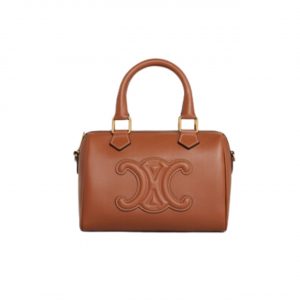 Celine Small Triomphe Leather Boston Bag In Smooth Calfskin Toasted 19Cm 113773Du3 04Lu