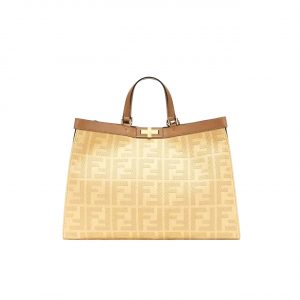 Fendi X Tote Beige Canvas Ff Bag 41Cm