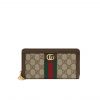 Gucci Ophidia Zip Around Wallet 19.5Cm Brown 523154 96Iwg 8745