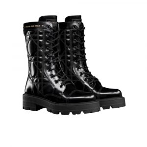 Dior D Major Boot Fabric And Calfskin In Taupe And Black Kci611Scn S46X - 39 Eu 8 Us 25 Cm 9 8 In