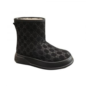 Gucci 1955 Horsebit Snow Boots Leather And Shearling In Black Beige - 38 Eu 7 Us 24 5 Cm 9 46 In 4
