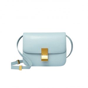Celine Small Classic Bag In Lizard Lighthaze Blue 18Cm