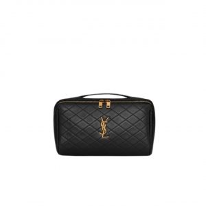Saint Laurent Gaby Vanity Case In Quilted Lambskin Black 24Cm 7531711El071000