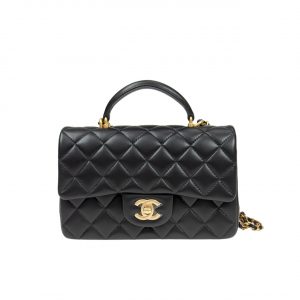 Chanel Mini Flap Bag With Top Handle Black As2431