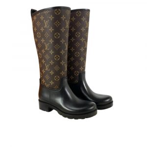 Louis Vuitton Territory Flat High Boot Black 1Add2X - 38 Eu 7 Us 24 5 Cm 9 46 In