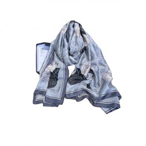 Chanel Square Motif Cc Logo Silk Scarf Black And White 70Cm