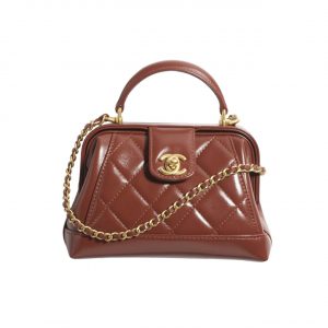 Saint Laurent Rive Gauche Large Tote Bag In Glazed Leather Black And Beige 48Cm
