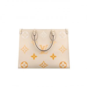 Louis Vuitton On The Go Mm Monogram Empreinte Leather White M45717