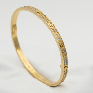 [Lucas Jewelry]LOVE BRACELET 3.65MM DIAMOND-PAVED - Gold, 18