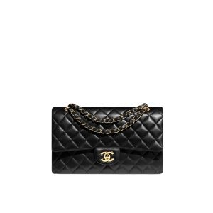 Chanel Medium Flap Bag Black 25Cm A01112 Y01295 94305