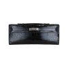 Hermes Kelly Cut Crocodile Shiny Niloticus Black Silver Hardware