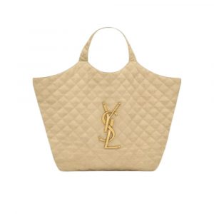 Saint Laurent Icare Maxi Shopping Bag In Quilted Lambskin Beige 43Cm 698651Aabr89748