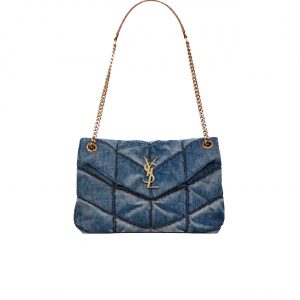 Saint Laurent Puffer Medium In Suede And Denim 30Cm 5774752Pt674575