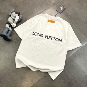 Embroidered diamond couple T-shirt - M, White