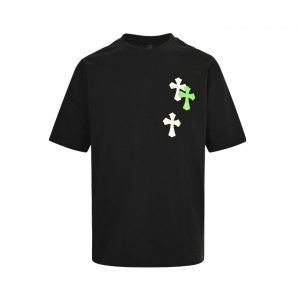 Fluorescent cross short-sleeved shirt - M, Black