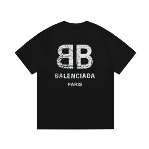 Cracked Letter Print T-shirt - M, Black