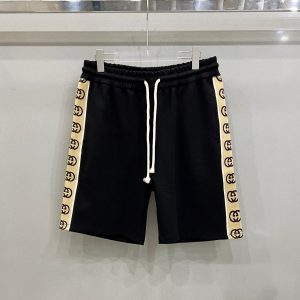 Retro letter webbing patchwork shorts - S, Black