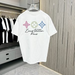 Three flower pattern print short sleeve T-shirt - S, White
