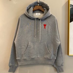 Heart Towel Embroidery Raglan Crewneck Sweatshirt - XL, Grey