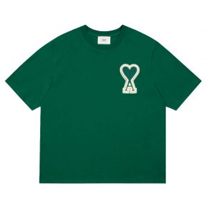 2024ss autumn love embroidered T-shirt - M, Green