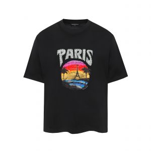 Beach Sunset Coconut Tree T-shirt - Black, XL