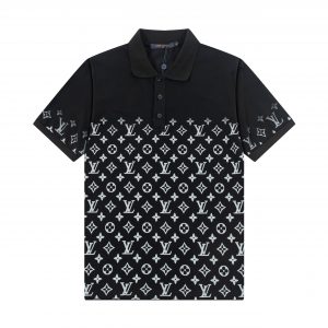 New Gradient Print Polo Shirt - Black, S