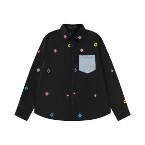 Pocket Patch Embroidered Shirt - M, Black