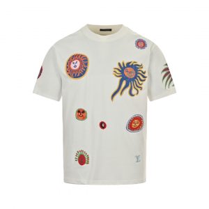 Embroidered Crew Neck Short Sleeve T shirt - M
