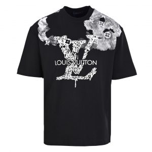 Ink embroidered lettering T-shirt - S, Black
