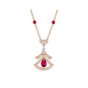 [Lucas Jewelry]DREAM NECKLACE CARNELIAN DIAMOND PINK GOLD