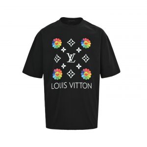 Sunflower Smiley Face T-shirt - L, Black