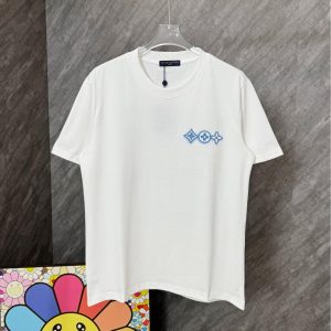 Simple versatile style print t-shirt - M, White